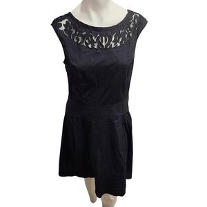 Lux II Mesh Cut Out A-Line Dress Womens SZ 12 Burnout Glam Polished Cocktail